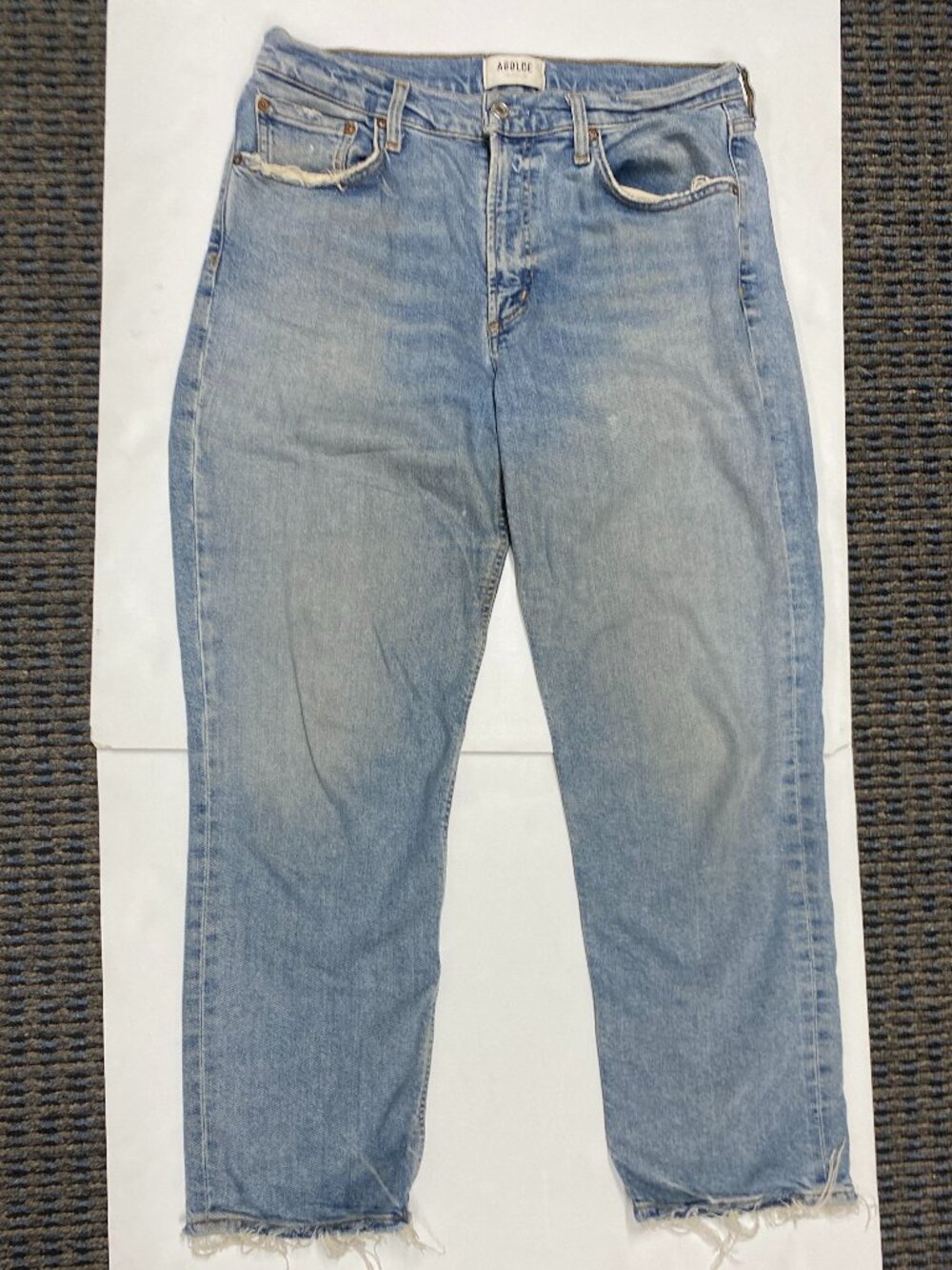 •AGOLDE Kye Straight Crop Denim Jeans Mirage Light Wash Size 28